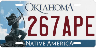 OK license plate 267APE