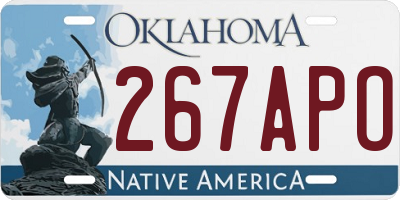 OK license plate 267APO