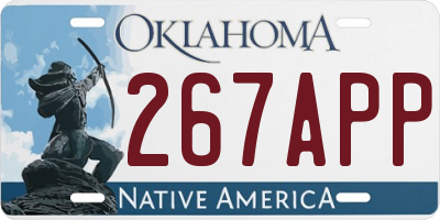OK license plate 267APP