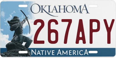 OK license plate 267APY