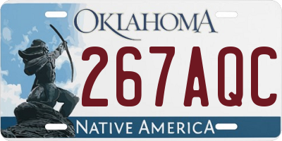 OK license plate 267AQC
