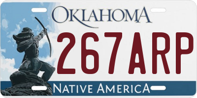 OK license plate 267ARP