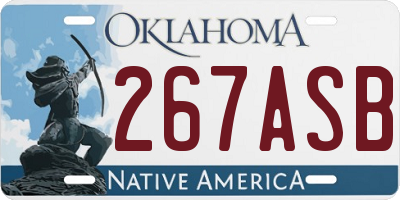 OK license plate 267ASB