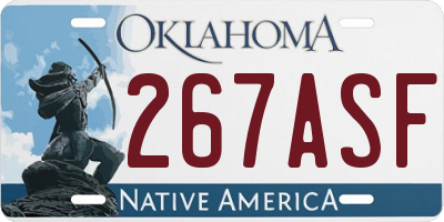 OK license plate 267ASF