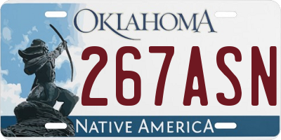 OK license plate 267ASN