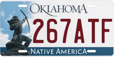 OK license plate 267ATF