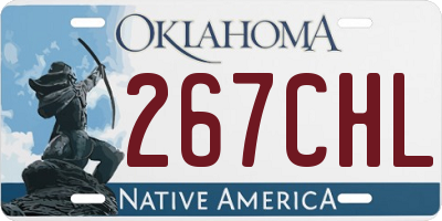 OK license plate 267CHL