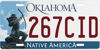 OK license plate 267CID