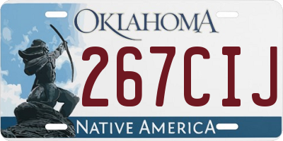 OK license plate 267CIJ