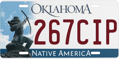 OK license plate 267CIP