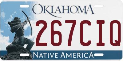 OK license plate 267CIQ