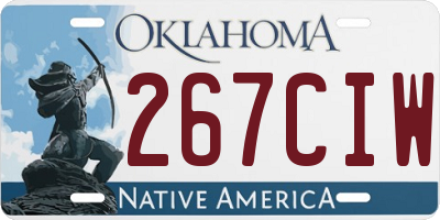 OK license plate 267CIW
