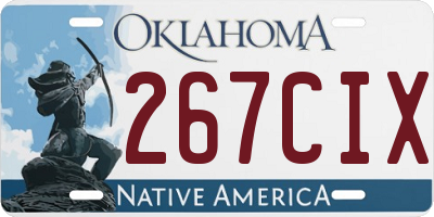 OK license plate 267CIX