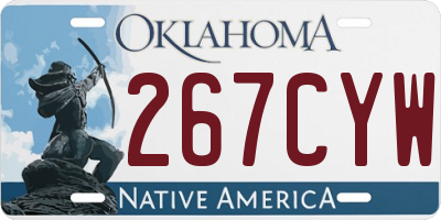 OK license plate 267CYW