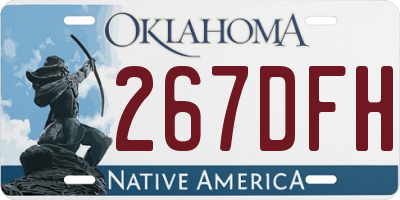OK license plate 267DFH