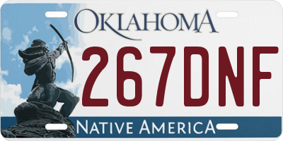 OK license plate 267DNF