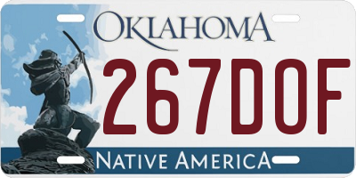 OK license plate 267DOF