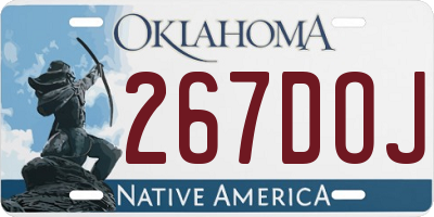 OK license plate 267DOJ