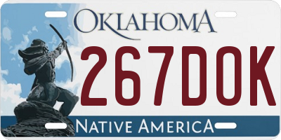 OK license plate 267DOK