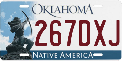 OK license plate 267DXJ