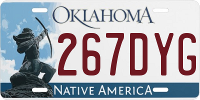 OK license plate 267DYG