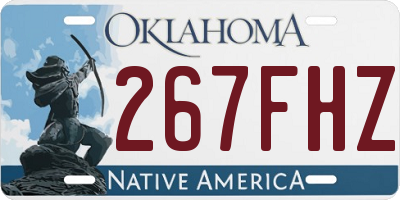 OK license plate 267FHZ