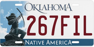 OK license plate 267FIL