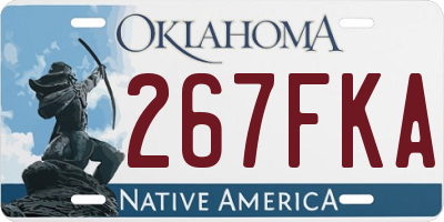OK license plate 267FKA