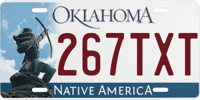 OK license plate 267TXT