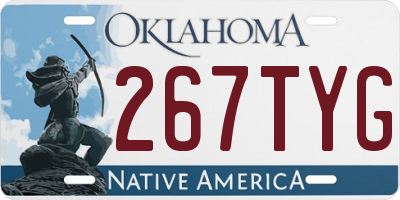 OK license plate 267TYG