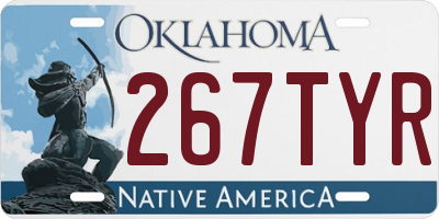 OK license plate 267TYR