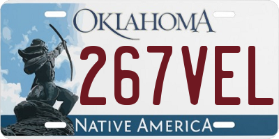 OK license plate 267VEL