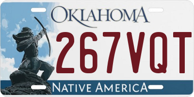 OK license plate 267VQT