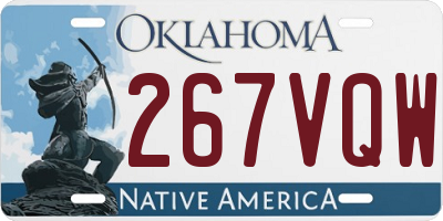 OK license plate 267VQW