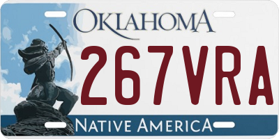 OK license plate 267VRA