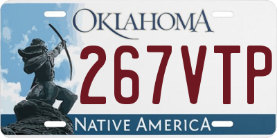 OK license plate 267VTP