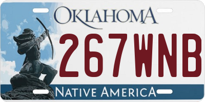 OK license plate 267WNB