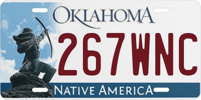 OK license plate 267WNC