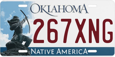 OK license plate 267XNG