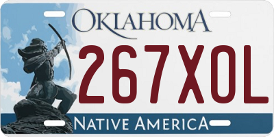 OK license plate 267XOL