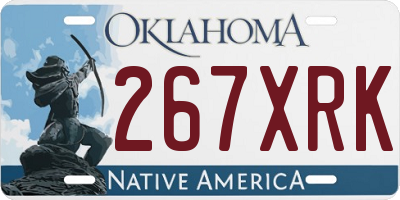 OK license plate 267XRK