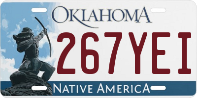 OK license plate 267YEI