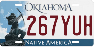 OK license plate 267YUH