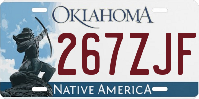 OK license plate 267ZJF