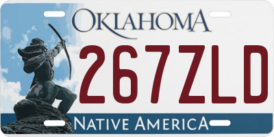 OK license plate 267ZLD