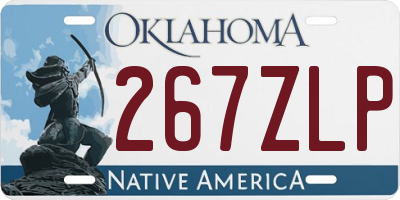 OK license plate 267ZLP