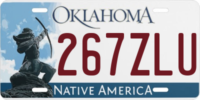 OK license plate 267ZLU