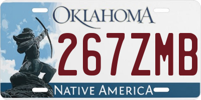 OK license plate 267ZMB