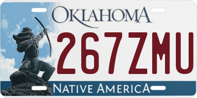 OK license plate 267ZMU