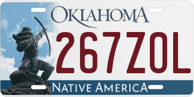 OK license plate 267ZOL